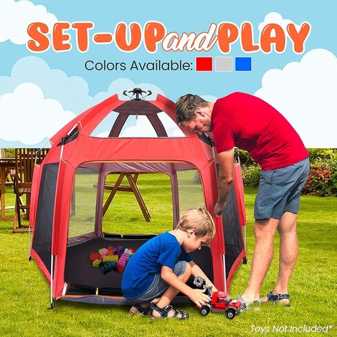 Serenelife ON-The GO Baby and Toddler Pack and Play - Playpen - Play Yard Compact, Portable, Lightweight, Foldable- Indoor and Outdoor, w/Canopy, 5 Panel Mattress in Saudi Arabia