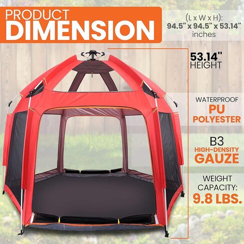 Serenelife ON-The GO Baby and Toddler Pack and Play - Playpen - Play Yard Compact, Portable, Lightweight, Foldable- Indoor and Outdoor, w/Canopy, 5 Panel Mattress in Saudi Arabia