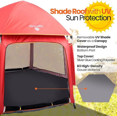 Serenelife ON-The GO Baby and Toddler Pack and Play - Playpen - Play Yard Compact, Portable, Lightweight, Foldable- Indoor and Outdoor, w/Canopy, 5 Panel Mattress in Saudi Arabia