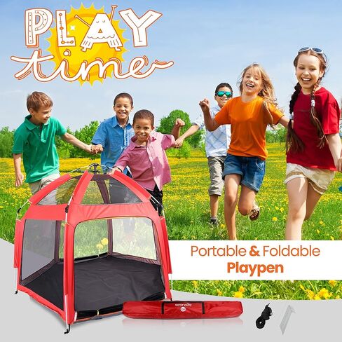 Serenelife ON-The GO Baby and Toddler Pack and Play - Playpen - Play Yard Compact, Portable, Lightweight, Foldable- Indoor and Outdoor, w/Canopy, 5 Panel Mattress in Saudi Arabia