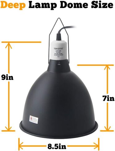 مصباح تيكيزو ذو إضاءة عميقة على شكل قبة للزواحف وعاكس بصري من الألومنيوم (21.59 سم) in Kuwait