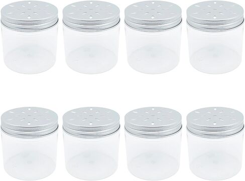 8 PCS 6.8oz/200ml Empty Scent Beads Storage Container with Hollow Lids Refillable Clear Small Plastic Jars Potpourri Holder for Aromatherapy Gel Air Freshener Vent Scents for Home (8 PCS 200ml) in Saudi Arabia