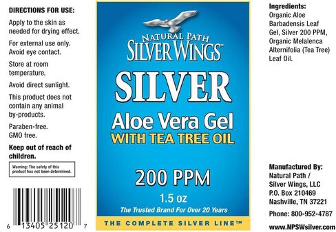 Natural Path Silver Wings Silver 200ppm Aloe Vera Gel w/ Tea Tree Oil 1.5 oz. Skin Healing & Nourishing in Saudi Arabia