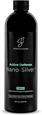 SilverCeuticals Active Defense Wellness Nano Silver 10 جزء في المليون - ثبت سريريًا 8X أكثر فعالية - صحة مناعية ثلاثية المفعول - آمنة لجميع الأعمار - يتفوق على 300 جزء في المليون من الفضة الغروية - 8 أونصة in Saudi Arabia