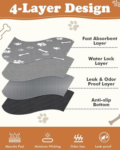 Petbank Washable Pee Pads for Dogs - 39" x 36" Large Reusable Puppy Pads High Absorbency Non-Slip Dog Whelping Pad Waterproof Dog Floor Mats for Breeding Training Travel in Kuwait