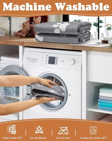 Petbank Washable Pee Pads for Dogs - 39" x 36" Large Reusable Puppy Pads High Absorbency Non-Slip Dog Whelping Pad Waterproof Dog Floor Mats for Breeding Training Travel in Kuwait