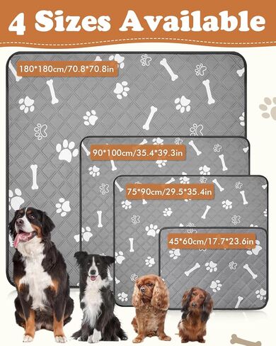 Petbank Washable Pee Pads for Dogs - 39" x 36" Large Reusable Puppy Pads High Absorbency Non-Slip Dog Whelping Pad Waterproof Dog Floor Mats for Breeding Training Travel in Kuwait