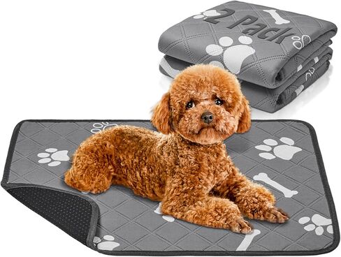 Petbank Washable Pee Pads for Dogs - 39" x 36" Large Reusable Puppy Pads High Absorbency Non-Slip Dog Whelping Pad Waterproof Dog Floor Mats for Breeding Training Travel in Kuwait