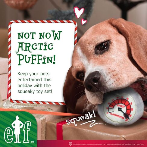 Elf for Pets 7" Dog Plush & Rope Candy Toy | Squeaky Plush Toys, Rope Tug Toys for Dogs | Officially Licensed Pet Product for Dogs & Pet Stocking Stuffers, Buddy, Candy, & Maple Syrup Rope (FF23461) in Kuwait