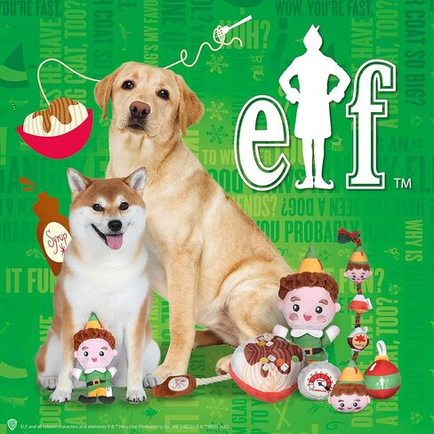 Elf for Pets 7" Dog Plush & Rope Candy Toy | Squeaky Plush Toys, Rope Tug Toys for Dogs | Officially Licensed Pet Product for Dogs & Pet Stocking Stuffers, Buddy, Candy, & Maple Syrup Rope (FF23461) in Kuwait