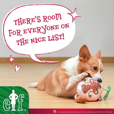 Elf for Pets 7" Dog Plush & Rope Candy Toy | Squeaky Plush Toys, Rope Tug Toys for Dogs | Officially Licensed Pet Product for Dogs & Pet Stocking Stuffers, Buddy, Candy, & Maple Syrup Rope (FF23461) in Kuwait