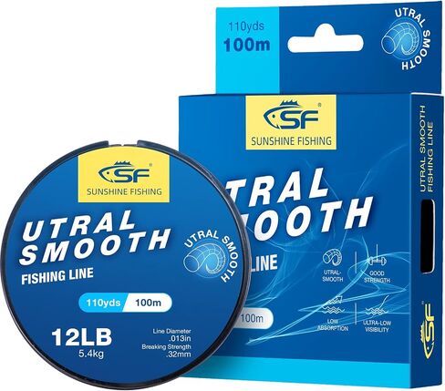 SF Utral Smooth Monofilament Mono Fishing Line with Spool Mono Nylon Line Clear 2 4 6 8 10 12 14 17 20 20LB Fishing Wire Freshwater Saltwater in Saudi Arabia