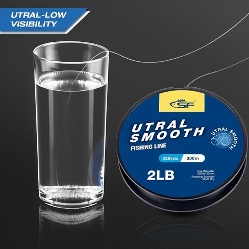 SF Utral Smooth Monofilament Mono Fishing Line with Spool Mono Nylon Line Clear 2 4 6 8 10 12 14 17 20 20LB Fishing Wire Freshwater Saltwater in Saudi Arabia