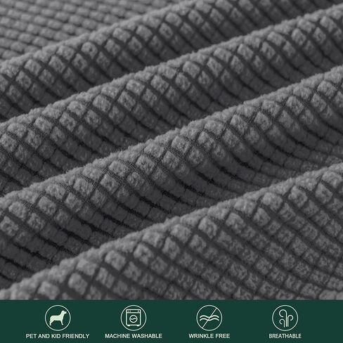 CHUN YI 4 Piece Velvet Couch Covers for 3 Cushion Couch, Water Resistant Non Slip Sofa Slipcover, High Stretch Thick Furniture Protector for Dogs Pets, Large, Ivory White in Kuwait