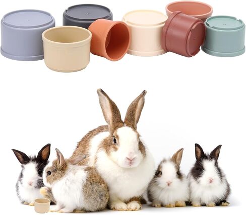 Fuyamp 8 Pcs Stacking Cups for Rabbits, Multi-Colored Reusable Stack up Bunny Cups for Rabbits, Hamster and Other Small Animals Hiding Food and Playing in Kuwait