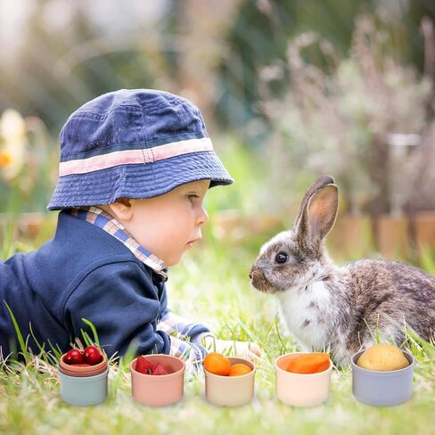 Fuyamp 8 Pcs Stacking Cups for Rabbits, Multi-Colored Reusable Stack up Bunny Cups for Rabbits, Hamster and Other Small Animals Hiding Food and Playing in Kuwait