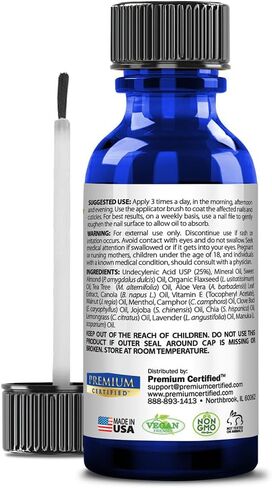 Premium Certified FungiMD - Nail Support - Undecylenic Acid 25% and Tea Tree Oil - Natural Ingredients to Soothe Deep Rooted Symptoms - .5 Fl. Oz - Third Party Tested, Made in The USA in Kuwait