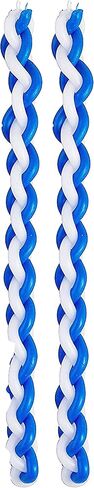 Ner Mitzvah Braided Havdalah Candle - 6-Pack - Round Blue and White Paraffin Wax - Handcrafted Havdallah Candle - Shabbat Judaica Gift in Saudi Arabia