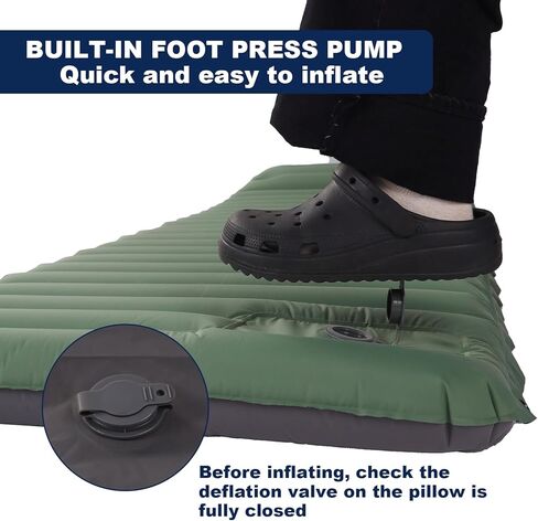 وسادة نوم للتخييم من ورلديب، لون اخضر in Kuwait