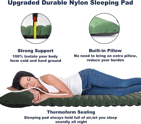 وسادة نوم للتخييم من ورلديب، لون اخضر in Kuwait