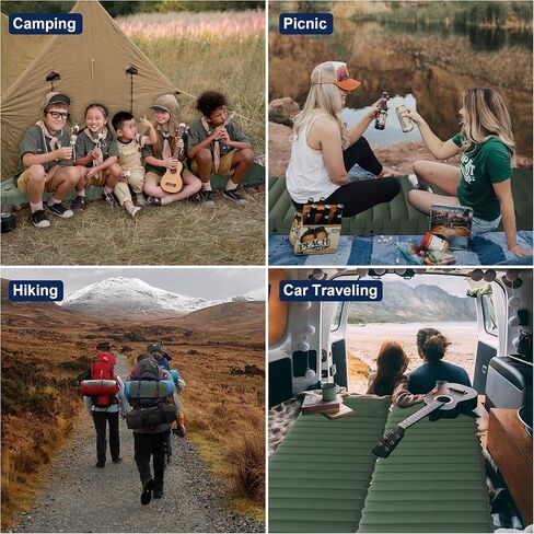 وسادة نوم للتخييم من ورلديب، لون اخضر in Kuwait