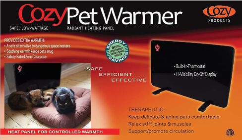 Cozy Products Cozy Pet Warmer, Compact Panel Heater for Cats, Dogs, and Other Pets, Sleek and Portable Heater with Thermostat, Energy-Efficient, 200-watts, 19" x 13" x 5/8", 5 lbs. in Saudi Arabia