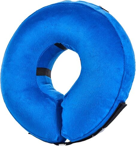 طوق مخروطي للكلاب بعد الجراحة - مخاريط ناعمة للكلاب والقطط الكبيرة - بديل طوق مخروطي للكلب الإليزابيثي قابل للنفخ - طوق تعافي قابل للتعديل للحيوانات الأليفة - أزرق - كبير (الرقبة 12 بوصة - 19 بوصة) in Kuwait