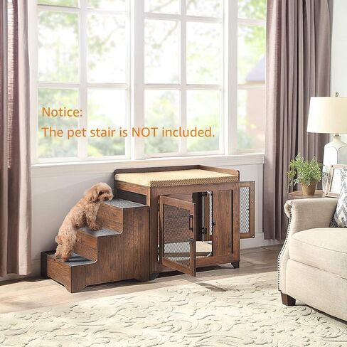 بيي ان بي كيه كيه اس سلالم خشبية للكلاب والقطط الصغيرة، سلم خشبي غير قابل للانزلاق للحيوانات الاليفة المصابة القديمة للوصول الى الاريكة والسرير المرتفع in Kuwait