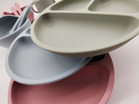 Goose Goodson + Co | 100% Food Grade Silicone Baby + Toddler Feeding Essentials Set | 10 Piece Baby Feeding Set | BPA Free (Pink) in Saudi Arabia