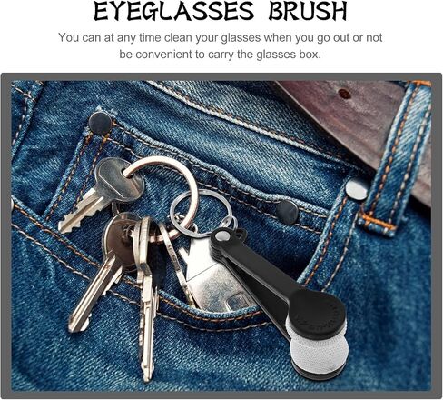 5pcs Eyeglass Lens Cleaner Microfiber Spectacles Cleaner Keychain Sun Glasses Cleaner Brush Portable Eyewear Cleaning Tool with Keyring Eyeglass Cleaner,Sunglass Cleaner kit in Saudi Arabia
