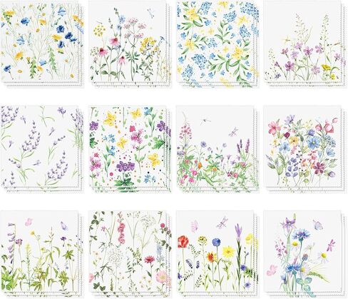 Copkim 36 Pcs Glasses Cleaning Cloth Flower Design Microfiber Cleaning Cloth for Glasses Soft Multicolor Glasses Cleaner Cloth for Eyeglasses Cell Phone Screens Camera Lens, 12 Styles, 6.3 x 6.3 Inch in Kuwait