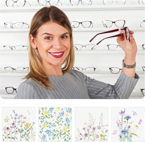 Copkim 36 Pcs Glasses Cleaning Cloth Flower Design Microfiber Cleaning Cloth for Glasses Soft Multicolor Glasses Cleaner Cloth for Eyeglasses Cell Phone Screens Camera Lens, 12 Styles, 6.3 x 6.3 Inch in Kuwait