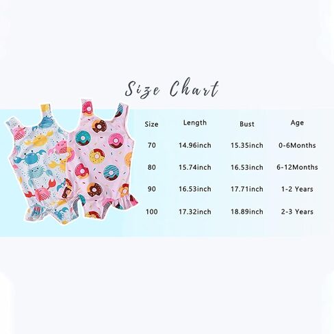 TAOHONG طفل رضيع الفتيات ملابس السباحة ثوب السباحة الكشكشة قطعة واحدة in Kuwait