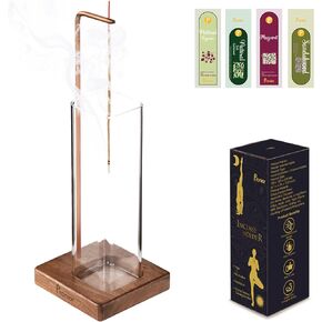 حامل بخور للعصي، مبخرة عصرية مع اداة التقاط رماد زجاجية قابلة للازالة، حامل عصي بخور مضاد للرماد للاسترخاء واليوجا والمنتجعات الصحية والوساطة في المنزل وهدية ديكور من برونيور in Kuwait