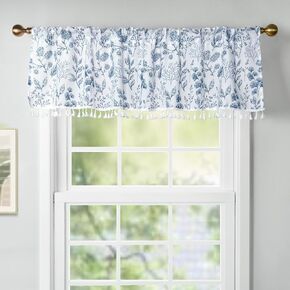 الستارة شرابات بيضاء لأوراق النوافذ المطبوعة شبه شفافة قضيب جيب المطبخ الستارة لغرفة النوم الحمام ستائر النوافذ الصغيرة القبعات العالية 54 × 17 بوصة in Kuwait