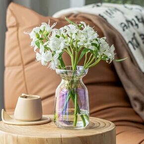 Gute Glass Vases for Decor, Flower Vase for Home Decor, Modern Decorative Flower Vase Centerpieces Living Room, Kitchen, Office Wedding or Gifts(Clear) in Kuwait