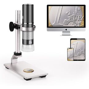 WiFi Digital Microscope for iPhone Android Phone and Mac Windows PC | 50-1000X Magnification Wireless Portable Microscope with Adjustable Metal Stand and Carrying Bag, HD 1080P/720P Video Record in Kuwait