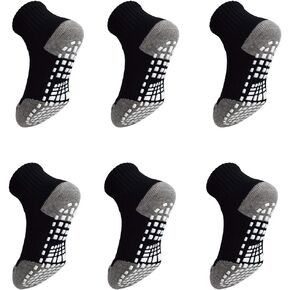 LA DEARCHUU Baby Non Slip Grip Ankle Socks Athletic Socks Non Skid Socks for Active Baby Toddler Kids Boys Girls 1-7 Years