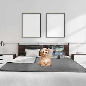 Bedding Aid Waterproof Dog Blanket Leakproof Couch Covers for Dogs, Double-Sided FleeceThrow Blanket Pet Hair Resistant Sofa Protector (40x60", Brown Beige)