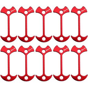 10pcs Fishbone Tent Stakes Pegs Lengthen Deck Nail Anchor Stopper Guyline Tensioner Camping Accessories(Red) in Saudi Arabia