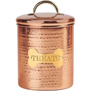 Amici Pet King Charles Medium Amici Home Dog Treats Canister-38, Medium/38 oz, Copper in Kuwait