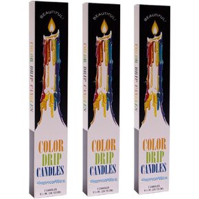 Color Drip Candles, 3-Pack (6 candles total), Unscented in Saudi Arabia