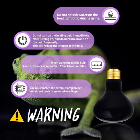 FIVEAGE Night Heat Lamp 100W Reptile Heating Bulb, Infrared Moonlight UVA Basking Spot Lamp for Reptile and Amphibian Bearded Dragon Lizard Tortoise Snake-2 Pack in Kuwait