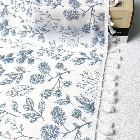 الستارة شرابات بيضاء لأوراق النوافذ المطبوعة شبه شفافة قضيب جيب المطبخ الستارة لغرفة النوم الحمام ستائر النوافذ الصغيرة القبعات العالية 54 × 17 بوصة in Kuwait