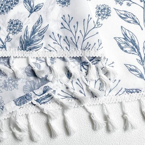 الستارة شرابات بيضاء لأوراق النوافذ المطبوعة شبه شفافة قضيب جيب المطبخ الستارة لغرفة النوم الحمام ستائر النوافذ الصغيرة القبعات العالية 54 × 17 بوصة in Kuwait