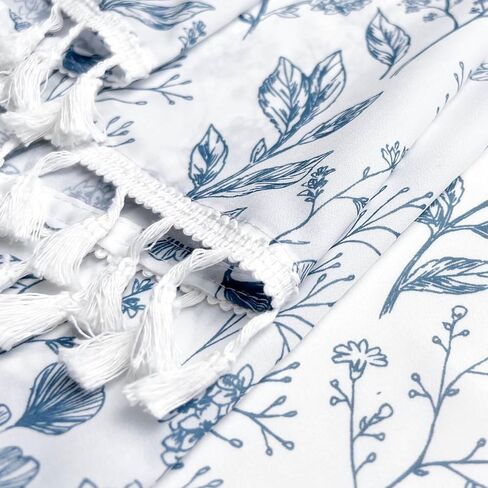 الستارة شرابات بيضاء لأوراق النوافذ المطبوعة شبه شفافة قضيب جيب المطبخ الستارة لغرفة النوم الحمام ستائر النوافذ الصغيرة القبعات العالية 54 × 17 بوصة in Kuwait