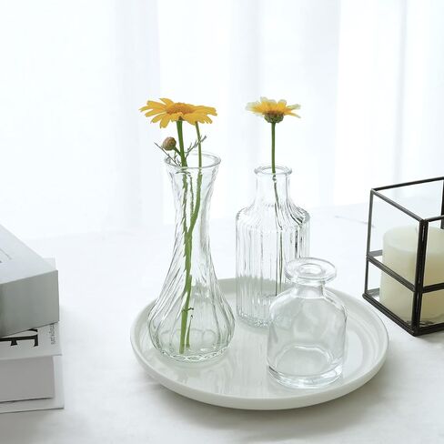 مجموعة من 30 مزهريات زجاجية صغيرة للزهور، مزهريات زجاجية للقطع المركزية، مزهريات صغيرة شفافة لديكور المنزل وديكور الزفاف والقطع المركزية والحفلات والمكتب in Kuwait