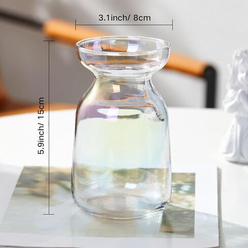 Gute Glass Vases for Decor, Flower Vase for Home Decor, Modern Decorative Flower Vase Centerpieces Living Room, Kitchen, Office Wedding or Gifts(Clear) in Kuwait