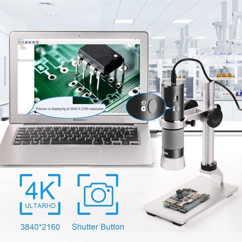 WiFi Digital Microscope for iPhone Android Phone and Mac Windows PC | 50-1000X Magnification Wireless Portable Microscope with Adjustable Metal Stand and Carrying Bag, HD 1080P/720P Video Record in Saudi Arabia
