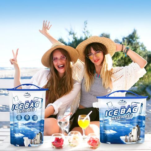 CamiceBolso Reusable Ice Bag 2.5lb Ice Cube Bag, Ice Bags for Cooler 2 Pack,Leakproof Collapsible Water Container Long Lasting Dry Freezer Packs for Camping Hiking. in Saudi Arabia